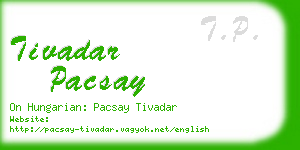 tivadar pacsay business card